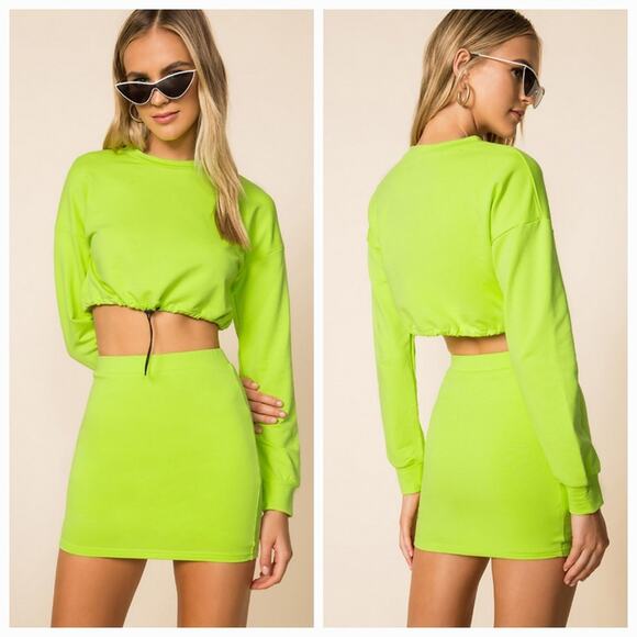 Superdown Korina Skirt Set in Lime XS - Picture 1 of 16